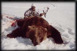 Guide Braun Kopsack with his Archery Spring Brown Bear, 2005