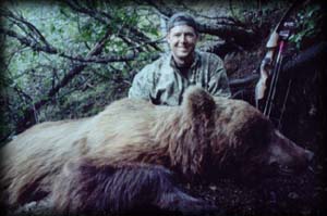 Fred Eicher of Trinidar, CO with his archery Brown Bear.
